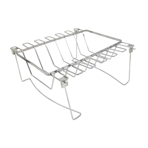 perfk Faltbarer Hähnchenkeulenhalter Hähnchenschenkelhalter zu verwendender Bräter aus Edelstahl zum Kochen und Grillen von perfk
