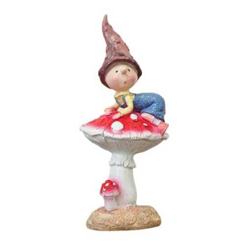 perfk Fee Garten Pilz Stand Desktop Figur Hause Blumentopf Hof Terrasse Outdoor Pflanze Bonsai Pflanzer Miniatur Figur von perfk
