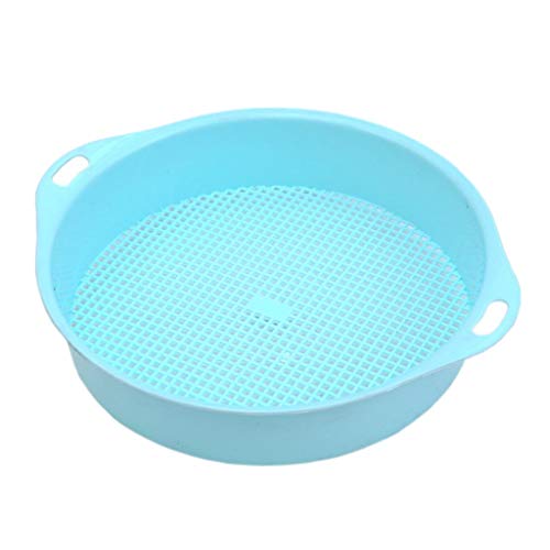 perfk Gartensieb 3mm Handsieb Rüttelsieb Erdsieb Rüttel Garten Sieb, Blau von perfk