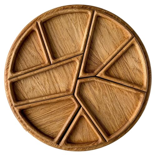perfk Geteiltes Holz -Servierschale mit abnehmbaren Trennwänden, mit Fächern kreativer Servierbrett -Snack -Dessertplatte für Snacks perfk Geteiltes Holz -Servierschale mit abnehmbaren Trennwänden, mit Fächern kreativer Servierbrett -Snack -Dessertplatte für Snacks von perfk