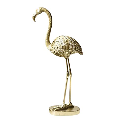 perfk Gold Flamingo Figur Statue Nordic Stil Harz Tier Skulptur Hause Schlafzimmer Tisch TV Schrank Dekoration Ornamente Sammeln von perfk