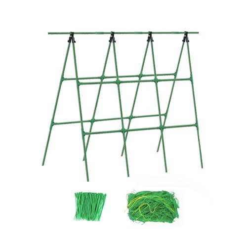 perfk Gurkenspalier, Gartenspalier, Hochbeet, einfache Montage, mit Kletternetz, Pflanzenstütze für Weinreben im Freien, Ranken, Gemüse perfk Gurkenspalier, Gartenspalier, Hochbeet, einfache Montage, mit Kletternetz, Pflanzenstütze für Weinreben im Freien, Ranken, Gemüse von perfk