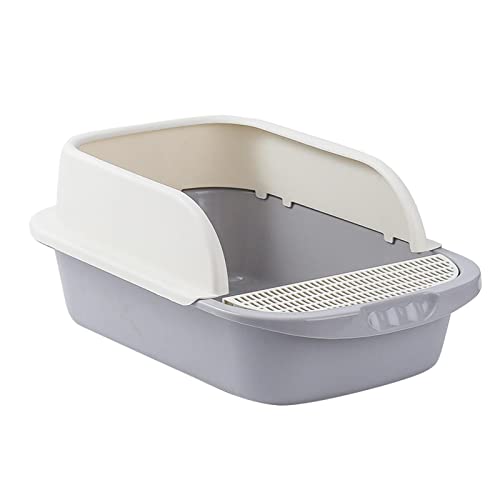 perfk Haustier Katzenklo, Oben Offen, Bettpfanne, Toilette, Halbgeschlossen, Leicht zu Reinigende Katzentoilette mit Schöpfkätzchen Katzenklo, Weiß grau perfk Haustier Katzenklo, Oben Offen, Bettpfanne, Toilette, Halbgeschlossen, Leicht zu Reinigende Katzentoilette mit Schöpfkätzchen Katzenklo, Weiß grau von perfk
