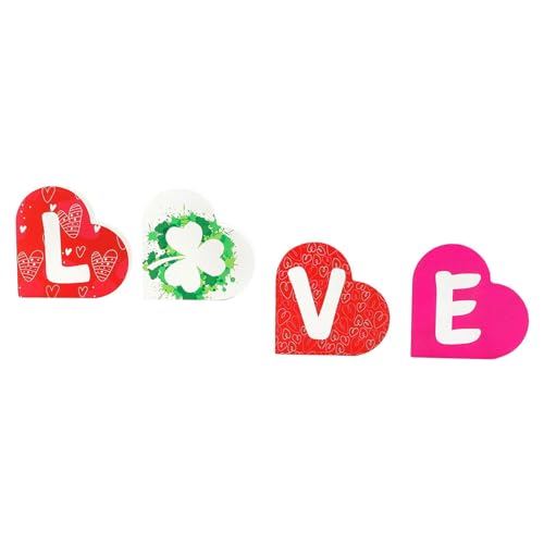 perfk Holz-Liebesschild-Ornament, Holzklötze, Buchstabenausschnitt, Valentinstag-Dekoration für Jahrestag, Zuhause, Verlobungsvorschlag von perfk
