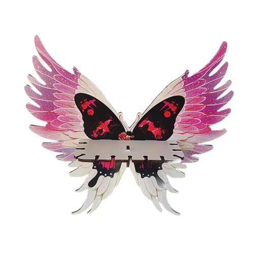 perfk Holzwanddekor Schmetterling Wandregal Klassische Mehrnutzung Holzschnitzer Display Ständer für Lernzimmercafé Badezimmer, Rosa perfk Holzwanddekor Schmetterling Wandregal Klassische Mehrnutzung Holzschnitzer Display Ständer für Lernzimmercafé Badezimmer, Rosa von perfk