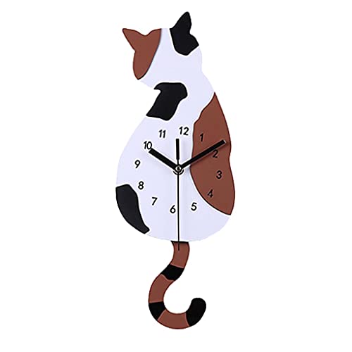 perfk Katze Wanduhr, Birdhouse Minimalistischen Moderne Design Uhr Stille, Wanduhr Uhr für Aufenthaltsraum Schlafzimmer, 170x420mm von perfk