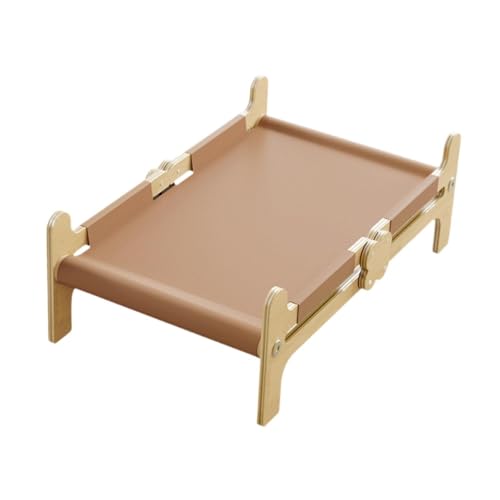 perfk Katzenbett aus Holz, erhöhtes Schlafbett, weiches erhöhtes Kinderbett, atmungsaktive Möbel, Katzen- und Hundebett für Haustiere, Kätzchen, Hauskatzen, Braun von perfk
