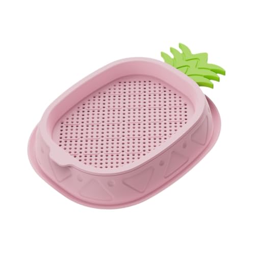 perfk Katzengras-Pflanzgefäß, Gras-Anzuchtschale, Pflanztopf mit Abflusslöchern, Katzen-Snack-Tablett, Gras-Anzuchtbox für den Garten, das Zuhause und das, ROSA von perfk