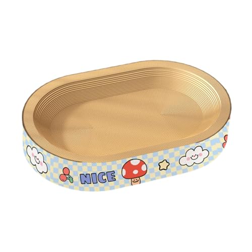 perfk Katzenkratzschale, Loungebett, Wellpapier, modern, bequem, atmungsaktiv, Schüssel, Kratzmatte zum Faulenzen, interaktives Spielen, 65x50cm perfk Katzenkratzschale, Loungebett, Wellpapier, modern, bequem, atmungsaktiv, Schüssel, Kratzmatte zum Faulenzen, interaktives Spielen, 65x50cm von perfk