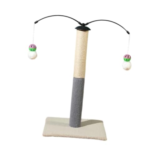 perfk Kratzbaum für Katzen, Katzenkratzbaum, Haustierbedarf, für Hauskatzen, Möbelschutz, Kätzchen mit baumelnden Plüschbällen, Beigeweiß von perfk