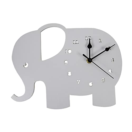 perfk Kreative Wanduhr aus Holz zum Aufhängen, stumm, Ornament, Nicht, Zuhause, Elefant, Wanduhr für Badezimmer, Wohnzimmer, Büro, von perfk