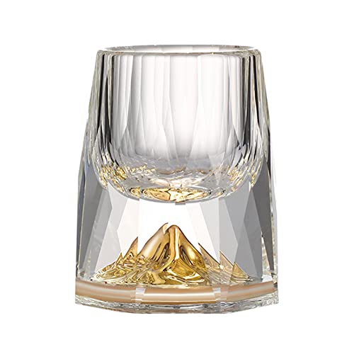 perfk Kreatives Schnapsglas Weißweinglas Goldfolie Spirituosenglas Schnapsglas Exquisite für Freunde Abendessen, Berg von perfk