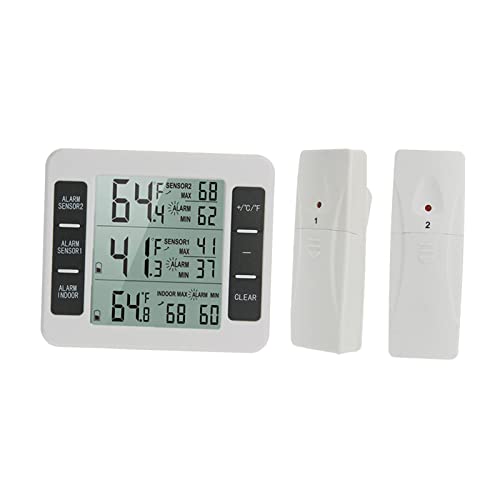 perfk Kühlschrank mit 2 Remote Temperatur Sensoren & Alarme für Kühlschrank, Gefrierfach, Monitor Temperatur Ändern Leicht von perfk