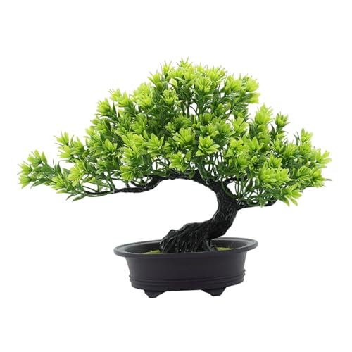 perfk Künstlicher Bonsai-Baum für den Innenbereich, künstliche Pflanzen, Bonsai-Baum, willkommene künstliche Topfpflanzen für Schreibtisch, Wohnzimmer, Haus, Grün von perfk