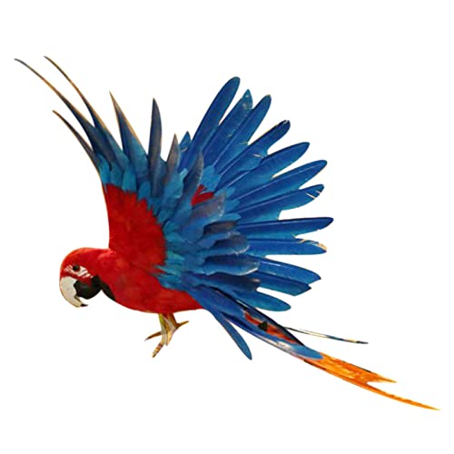 perfk Künstlicher Vogel Deko Tiere Figur Dekovogel Federvogel Dekofigur, 15,7 Zoll Rot und Blau von perfk