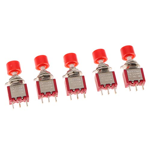 perfk MINI Schalter Druckschalter Druck Button für Modelleisenbahn, Auto Armaturenbrett, Rot von perfk