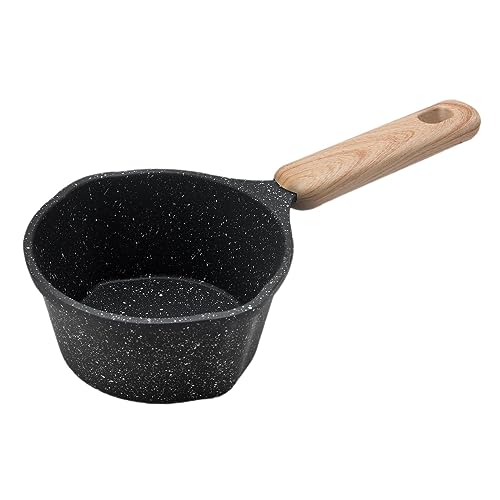 perfk Milchtopf, Saucentopf, multifunktionaler Butterschmelztopf, 280 ml, Breitopf, Antihaftbeschichtung, Milchtopf für Induktionsherd, Camping, Wohnmobil, Schwarz von perfk