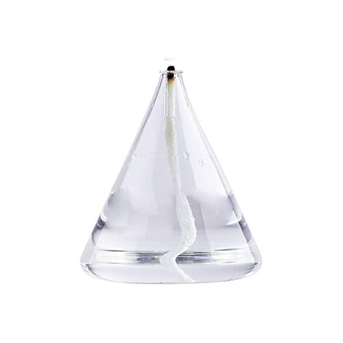 perfk Mundgeblasene Nachfüllbare Glasöllampe durchsichtig Teelichtkerzen Öllampe Glas Öllampe Ornament für Hochzeitsdekoration Wohnkultur , Kegel von perfk
