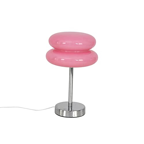 perfk Nordische Eierkuchen-Pilz-Tischlampe Glas-Tischlampe 3 Farben, die kreative Lichter in Atmosphäre für Bedside-Party-Valentinstag-Zuhause ändern, ROSA von perfk