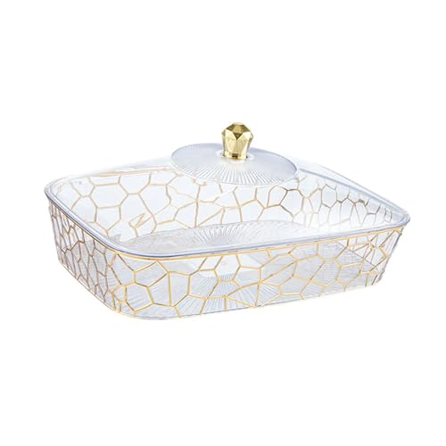 perfk Obstschale mit Deckel Obst Dish Home Decor Moderne Obstschale Süßigkeiten Snacks Tablett für getrocknete Früchte Party Cupcake Küchen Bankett, L von perfk