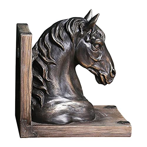 perfk Pferdekopf Statue, Dekorative Buchstützen Figur, Skulptur für Regal, Tisch, von perfk