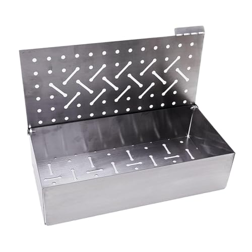 perfk Räucherbox aus Edelstahl, Außengrill, BBQ-Box, Smokey hinzufügen, Geschenke, Grillzubehör, Tops Grill, Räucherbox für Gasgrill, Hinterhof von perfk