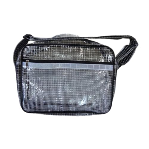 perfk Reinraum-Tasche aus transparentem PVC, einfache Umhängetasche für Damen und Herren, für die Arbeit im Freien und in der Garage, Schwarz perfk Reinraum-Tasche aus transparentem PVC, einfache Umhängetasche für Damen und Herren, für die Arbeit im Freien und in der Garage, Schwarz von perfk