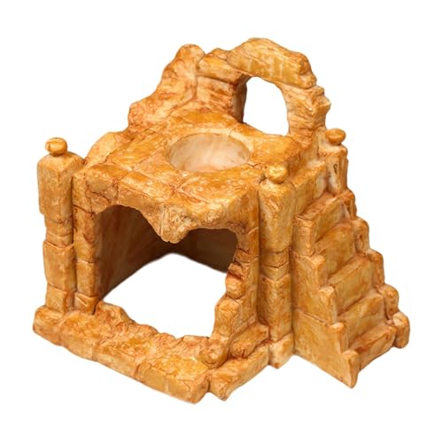perfk Reptilien-Versteckhöhle aus Kunstharz, Versteckhöhle aus Kunstharz, neuartiges Aquarium-Ornament zum Sonnenbaden, Aquarium-Lebensraum- für von perfk