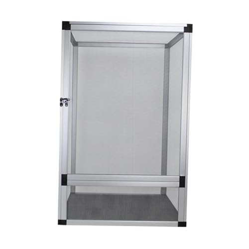 perfk Reptilienkäfig, Terrarium, Gecko-Tank-Interaktion, Mehrzweck-Reptilienkäfig, Haustiergehege, 360°-Beobachtung für Frösche, kleine Schildkröten, Silber perfk Reptilienkäfig, Terrarium, Gecko-Tank-Interaktion, Mehrzweck-Reptilienkäfig, Haustiergehege, 360°-Beobachtung für Frösche, kleine Schildkröten, Silber von perfk