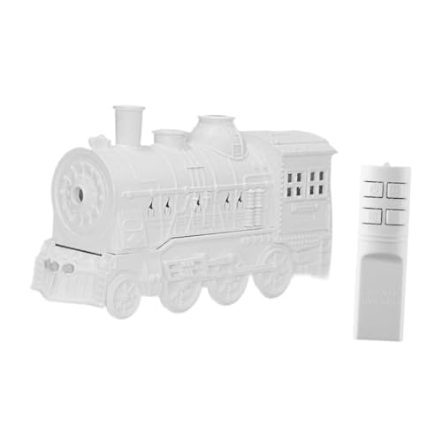 perfk Retro Train Diffusor für ätherische Öle, Luftbefeuchter, EU 220 V Stecker, Aroma-Diffusoren mit Fernsteuerung für Fitnessstudio, Spa, Wohnzimmer, Zuhause, Weiß von perfk