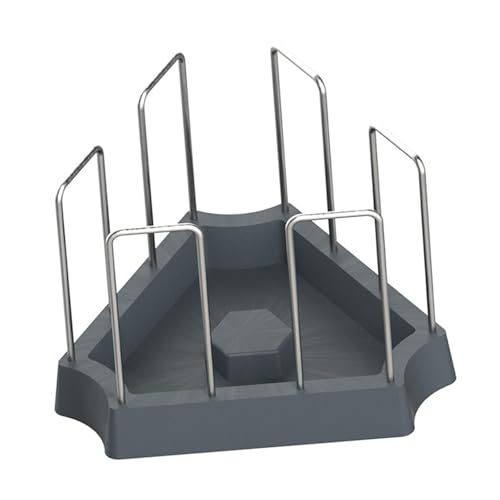 perfk Schildkröten-Futternapf, Trinkschale, Anti-Wassernapf, Schildkröten-Futternapf, Wassernapf für kriechende Haustiere, Eidechsen, halbaquatische, Grau von perfk