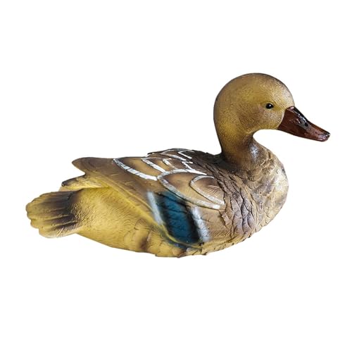 perfk Schwimmende Ententeich-Dekoration, Tierskulptur, Ornament, Gartendekor, Gartenenten-Statue, Harzfigur für die, Tischplatte, Gelb von perfk