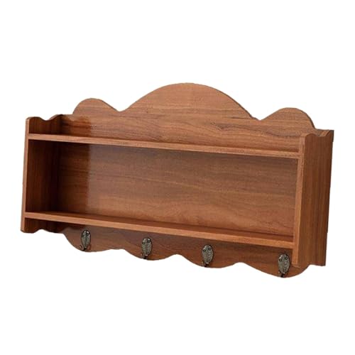 perfk Schwimmende Regale Antikes Regal Multifunktion Stabiler praktischer Ornamente Display Ständer und Becherhalter für Büroschlafzimmer, Braun von perfk