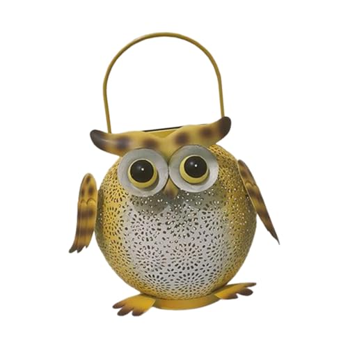 perfk Solar Laterne Landschaft Atmosphäre Lampe Garten Dekoration Eule Laterne Eule Figurine Outdoor Garten Laterne für Pathway Rasen, 1 STÜCK von perfk