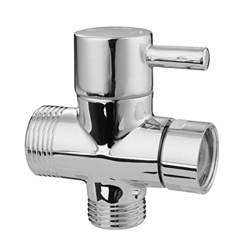 perfk T Adapter 3 Wege Duschkopf Absperrventil G3 / 4 Zoll G1 / 2 Zoll Massiv Messing Bad Toilette Bidet Sprühschalter Umlenker Chrom von perfk