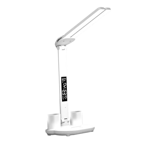 perfk Tischlampe LED Schreibtischlampe mit Stifthalter, dimmbare Beleuchtung Schreibtischlicht Leselampe für Schlafzimmer Videokonferenz Büro von perfk