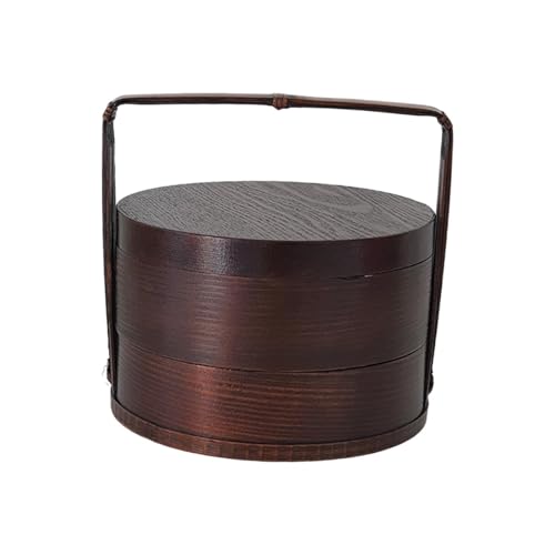 perfk Tragbare Bento-Box mit Griff, stabile Sushi-Box, praktisch, hölzerne Bento-Box mit Doppelschicht für Zuhause, Picknick im Freien, Bauernhaus, Dunkelbraun, 15x15x20 cm perfk Tragbare Bento-Box mit Griff, stabile Sushi-Box, praktisch, hölzerne Bento-Box mit Doppelschicht für Zuhause, Picknick im Freien, Bauernhaus, Dunkelbraun, 15x15x20 cm von perfk