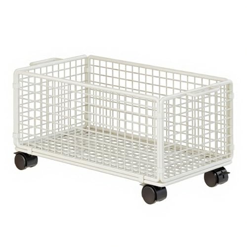 perfk Untertisch Aufbewahrungswagen Eisen Aktenschrank Bücherregal Rollcontainer Untertisch Organizer mit Rädern für Büro Schüler Wohnung Badezi, Weiß, S von perfk