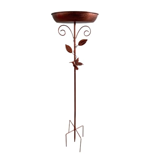 perfk Vogelfutterstation, Metall-Vogelbad, Eisenkunst, Retro, wetterfeste Wasserschale, Vogelbad für Innenhof, Außenterrasse, Hinterhof-Dekoration von perfk