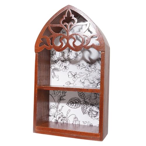 perfk Wandmontiertes Displayregal, Holzregal -Schaufenster, Wandregal, Schwimmerregal für Sammlerstücke, Souvenirs, Rotbraunes 2 Gitter perfk Wandmontiertes Displayregal, Holzregal -Schaufenster, Wandregal, Schwimmerregal für Sammlerstücke, Souvenirs, Rotbraunes 2 Gitter von perfk