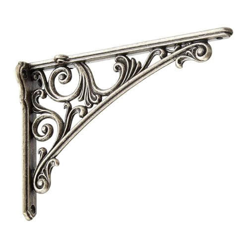 perfk Wandregalhalterung, Regalstütze, robuste, zu installierende Regalhalterung, Wandhalterung für Bücherregale, Schlafzimmer, Badezimmer, Silber von perfk