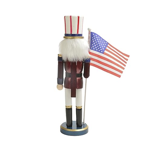 perfk Weihnachtliche Nussknacker Figur mit Amerikanischer Flagge für Zuhause von perfk