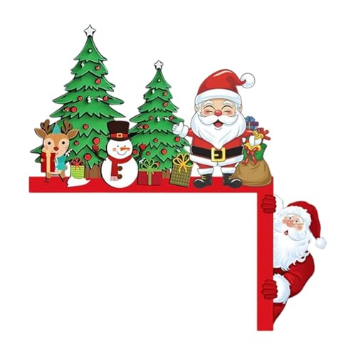 perfk Weihnachts-Tür-Eckdekoration, Türrahmen, Weihnachtsdekoration, Weihnachtsbaum, Wandkunst, Fenster-Eckschild für den Winter, Rechts perfk Weihnachts-Tür-Eckdekoration, Türrahmen, Weihnachtsdekoration, Weihnachtsbaum, Wandkunst, Fenster-Eckschild für den Winter, Rechts von perfk