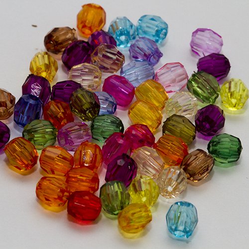 Acrylperle Rhombe geschliffen mix bunt (14011) 4x4mm 300Stk. von perlenundmehr