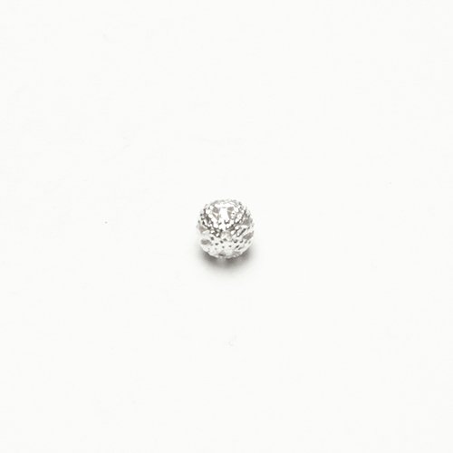 Metallperle Spacer Kugel filigran silber mit Diamanteffekt (tussi-silber) (10038) 6mm 30Stk. von perlenundmehr