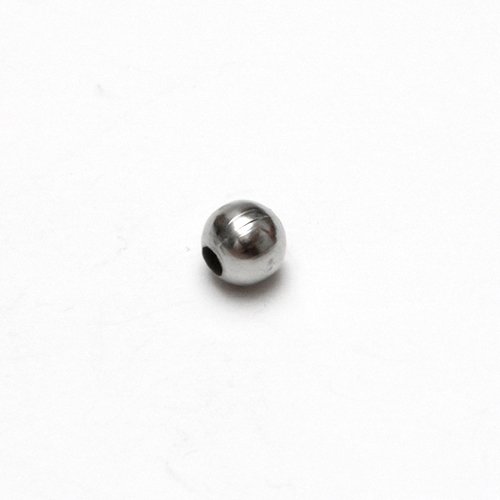 Metallperle Spacer Kugel glatt silber (10115) 6mm 50Stk. von perlenundmehr