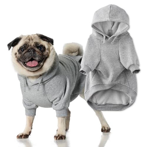 Pet Passion Rocky II – Der extra bequeme Hoodie aus Bio-Baumwolle und recyceltem Polyester für kleine, mittelgroße und große Hunde, Grau meliert, Größe L von pet passion