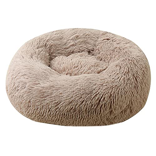 pet wiz Beruhigendes Donutbett, weich, hochwertig, für Hunde und Katzen, 50 cm, 80 cm, 100 cm, 6 Farben erhältlich (50 cm, Khaki) von pet wiz