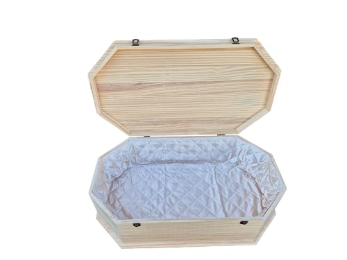 petbye Holz Haustiersarg achteckig Natur belassen – Größe L für kleine Haustiere – Tiersarg mit Satin-Innenbezug & festem Metallverschluss – Premium-Sarg aus hochwertigem Holz petbye Holz Haustiersarg achteckig Natur belassen – Größe L für kleine Haustiere – Tiersarg mit Satin-Innenbezug & festem Metallverschluss – Premium-Sarg aus hochwertigem Holz von petbye