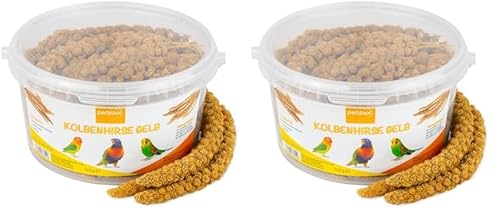 petifool Kolbenhirse gelb 500g - Einzelfuttermittel für alle Ziervögel - Vogelfutter - 100% Natur (Packung mit 2) von petifool